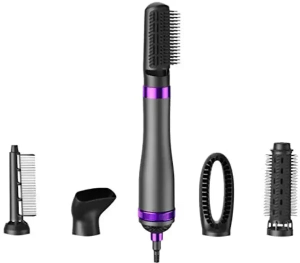 5in1 Hair Dryer | 5 In 1 Hair Styler, Berlow Dryer Brush, Hair Dryer Brush Negative Ionic Electric, Air Wrap Hair Styler, Detachable Brush Heads Comb For Straightening Automatic Curling Styling, Air Wrap Curler – Re-2065