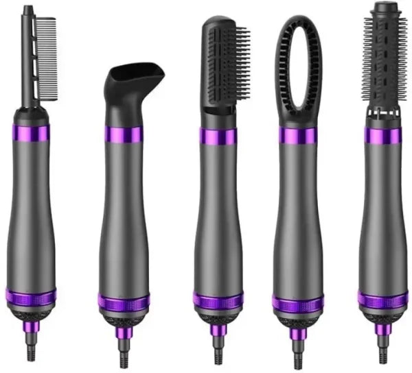 5in1 Hair Dryer | 5 In 1 Hair Styler, Berlow Dryer Brush, Hair Dryer Brush Negative Ionic Electric, Air Wrap Hair Styler, Detachable Brush Heads Comb For Straightening Automatic Curling Styling, Air Wrap Curler – Re-2065