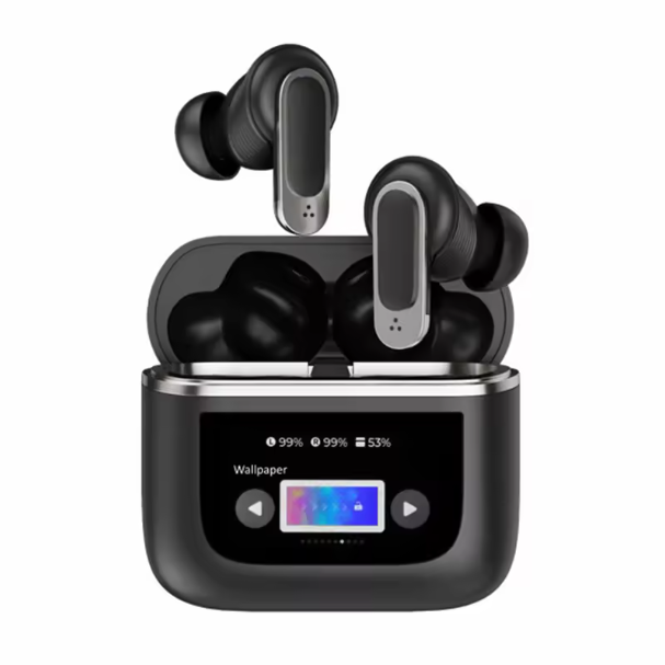 ANC Earphone V8 LCD Full Touch Screen Wireless Earbuds In Ear Waterproof TWS Gaming Wireless Earphone V8 Color Screen headphones